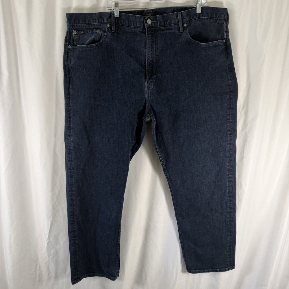 Polo Ralph Lauren Straight Leg Jeans Men's 48Bx30 Dark Wash Denim Flat Front